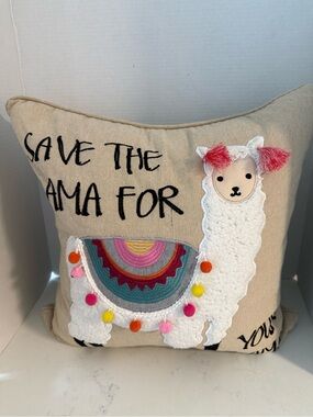 Save your drama for your llama accent pillow
